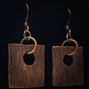 Handmade, nickel free brass ear wires, Formica